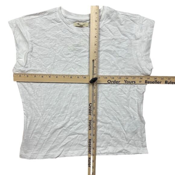 NWT Madewell Women's Slub Crewneck Muscle Tee White Size M Casual Basic‎ - Picture 6 of 9